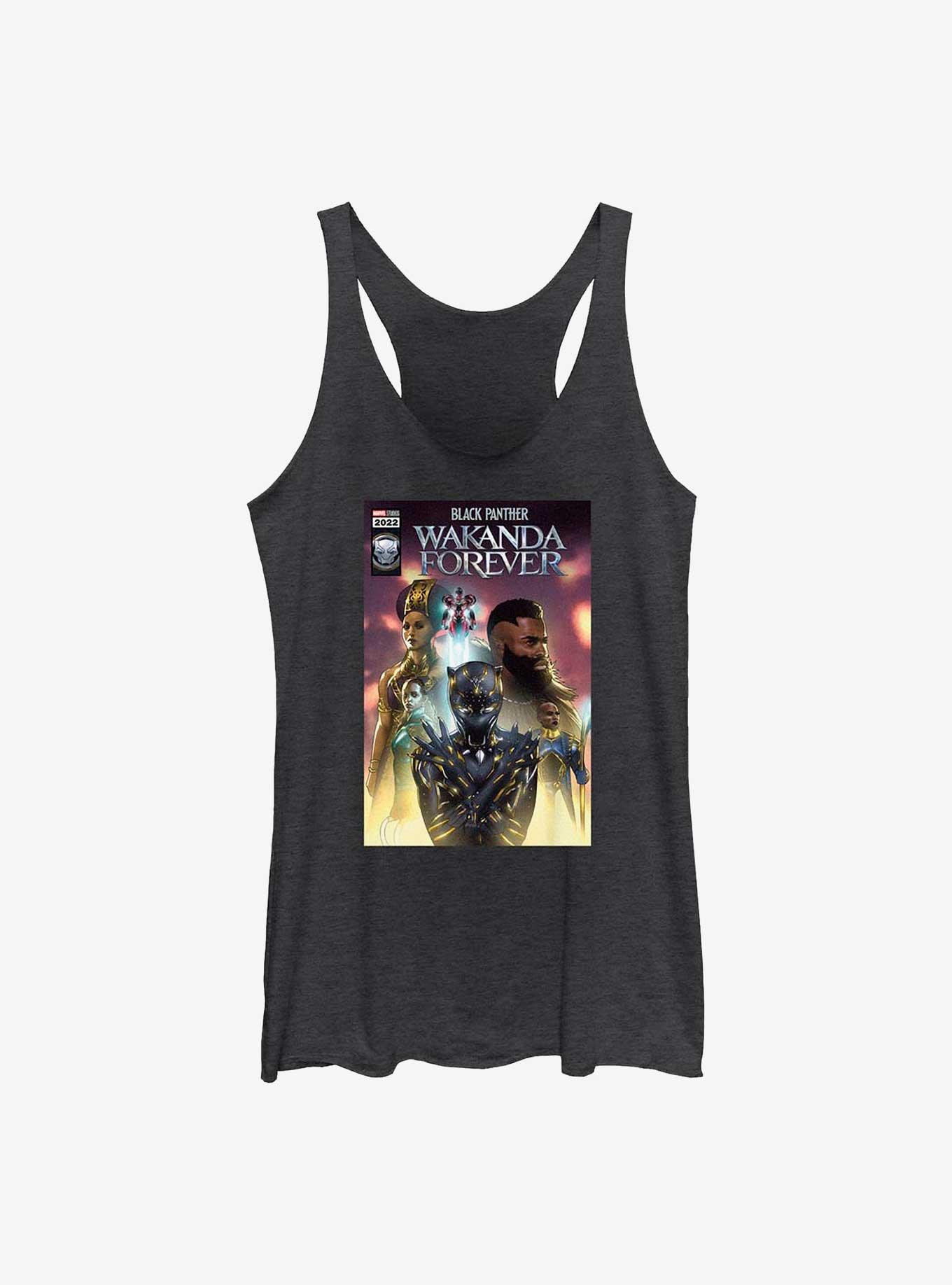 Marvel Black Panther: Wakanda Forever Shuri Comic Cover Poster Womens Tank Top, BLK HTR, hi-res