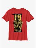 Marvel Black Panther: Wakanda Forever Shuri Salute Badge Youth T-Shirt, RED, hi-res