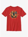 Marvel Black Panther: Wakanda Forever Warrior Heroes Badge Youth T-Shirt, RED, hi-res