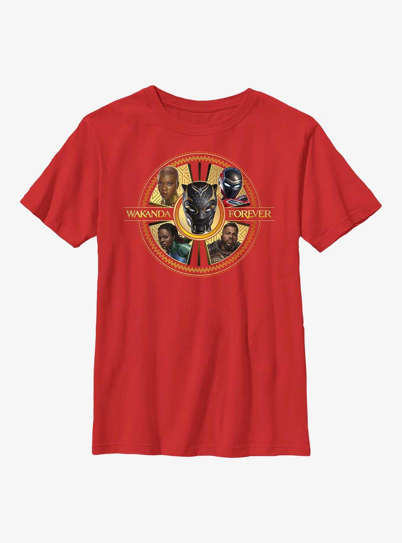 Marvel Black Panther: Wakanda Forever Warrior Heroes Badge Youth T-Shirt, , hi-res