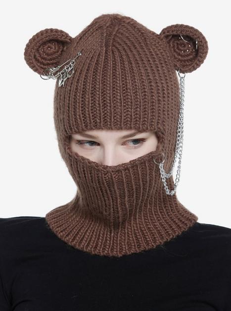 (ONE OF A KIND) BLUE & GREY STRIPE PIERCING BALACLAVA