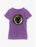 Marvel Black Panther: Wakanda Forever Golden Emblem Youth Girls T-Shirt, PURPLE BERRY, hi-res