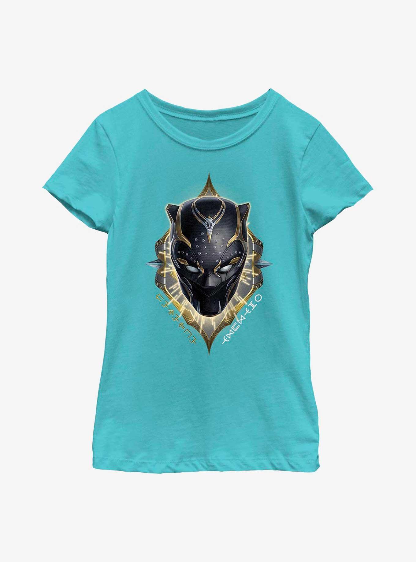 Marvel Black Panther: Wakanda Forever Shuri Emblem Youth Girls T-Shirt, TAHI BLUE, hi-res