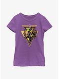 Marvel Black Panther: Wakanda Forever Warrior Heroes Badge Youth Girls T-Shirt, PURPLE BERRY, hi-res