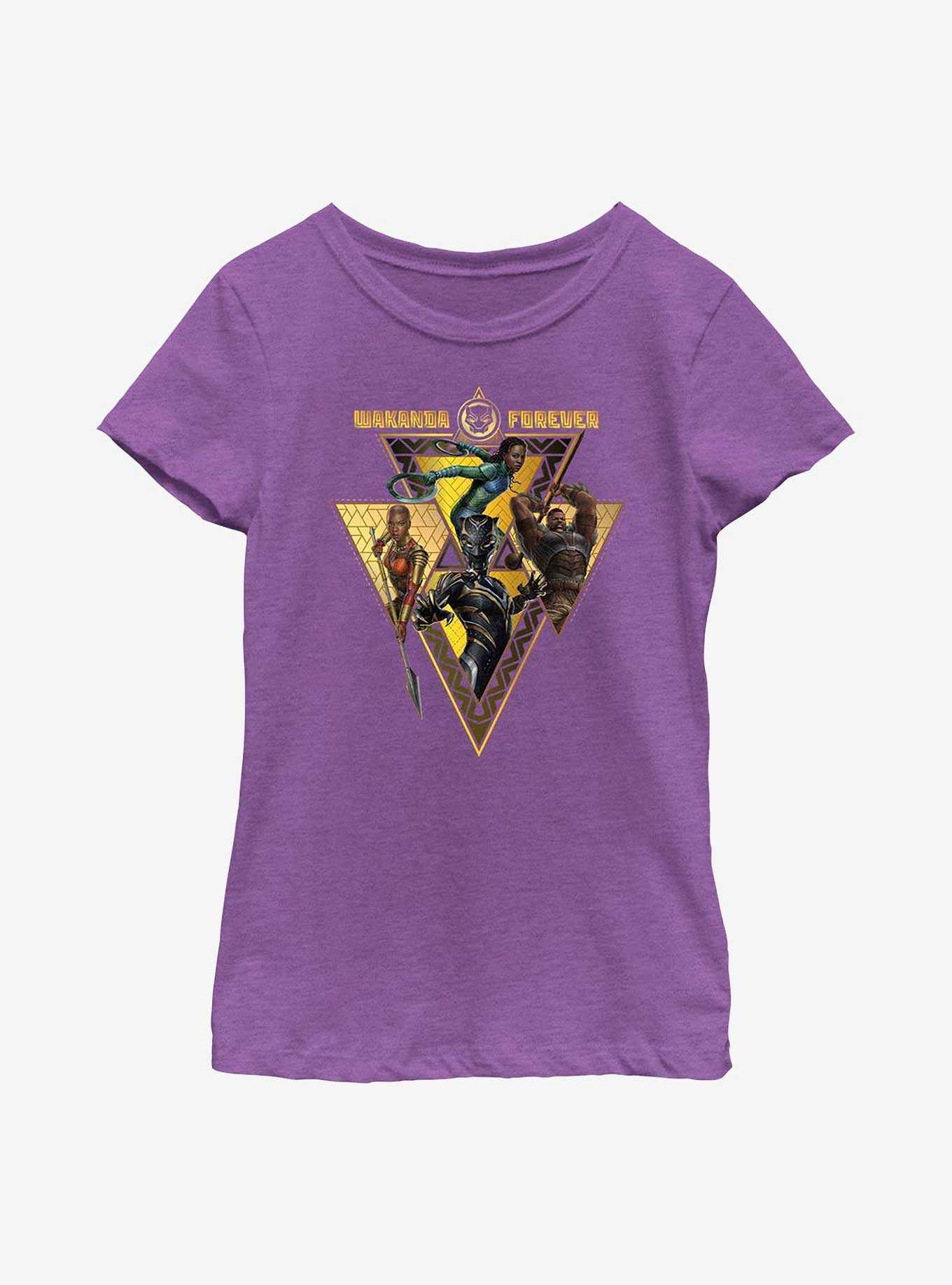 Marvel Black Panther: Wakanda Forever Warrior Heroes Badge Youth Girls T-Shirt, , hi-res