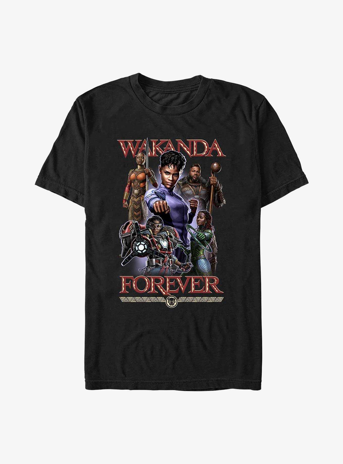 Marvel Black Panther: Wakanda Forever and Ever Team Poster T-Shirt, , hi-res