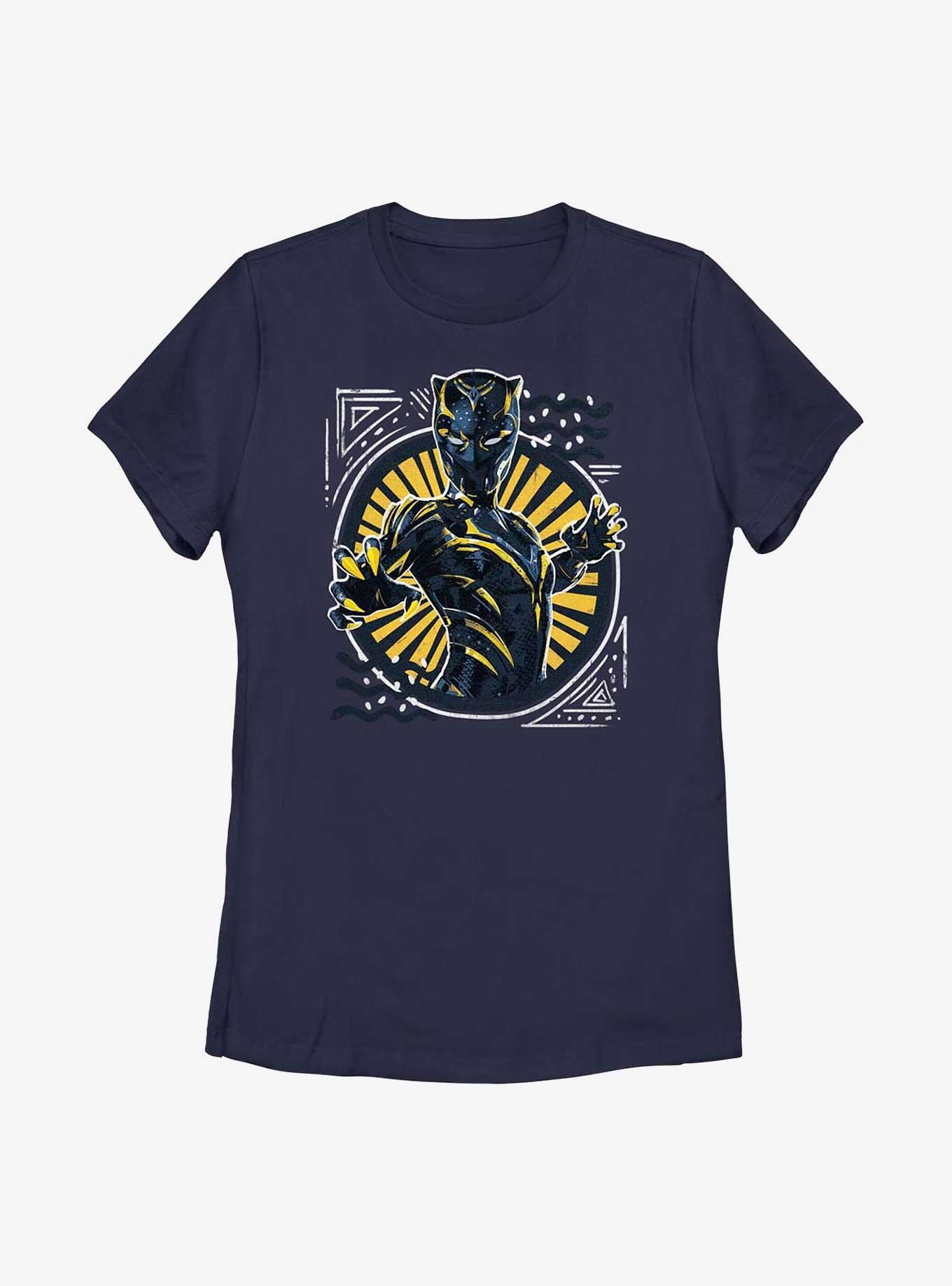 Marvel Black Panther: Wakanda Forever Painted Shuri Badge Womens T-Shirt, NAVY, hi-res