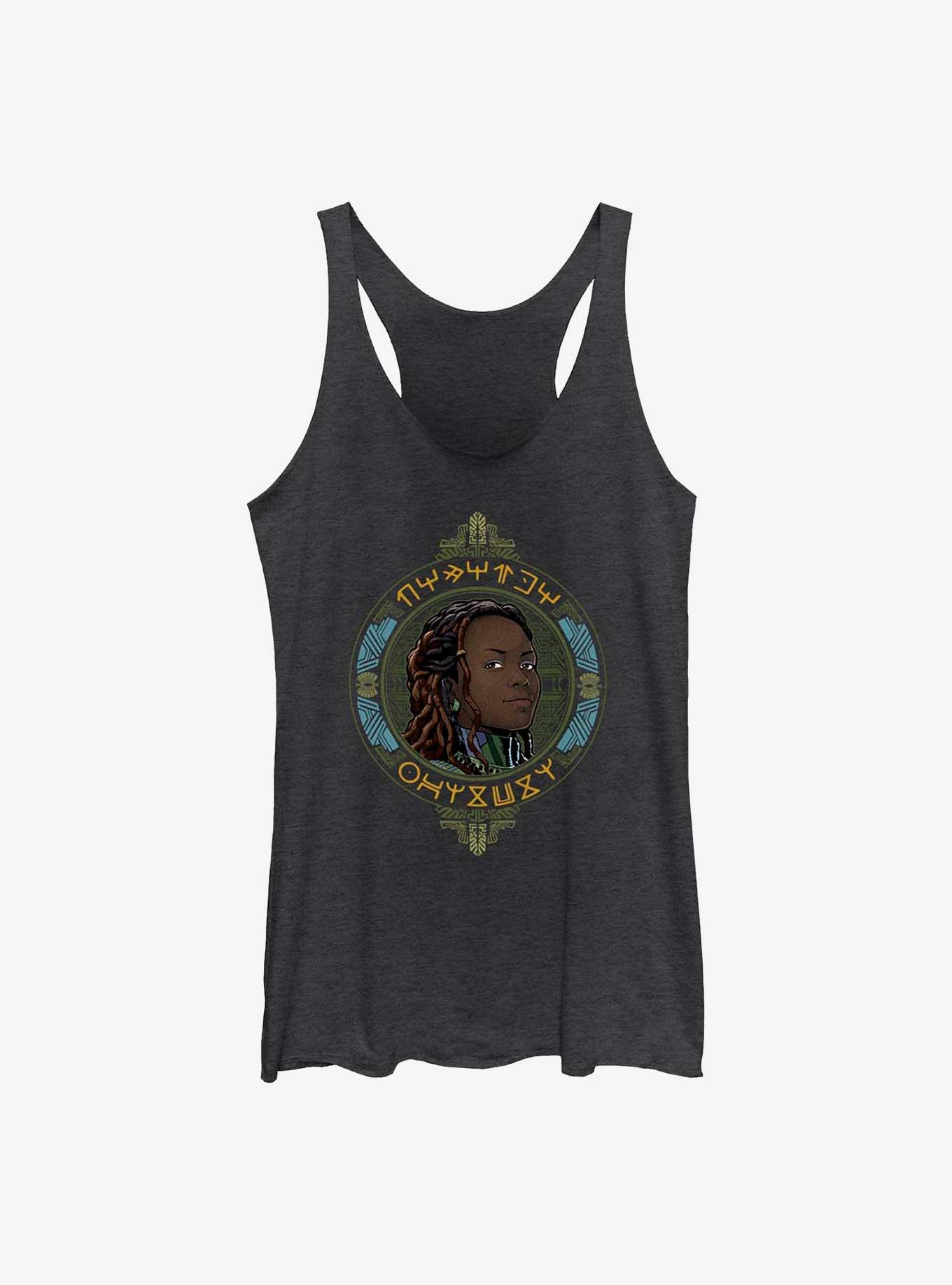 Marvel Black Panther: Wakanda Forever Nakia Badge Womens Tank Top, BLK HTR, hi-res