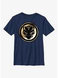 Marvel Black Panther: Wakanda Forever Golden Emblem Youth T-Shirt, NAVY, hi-res