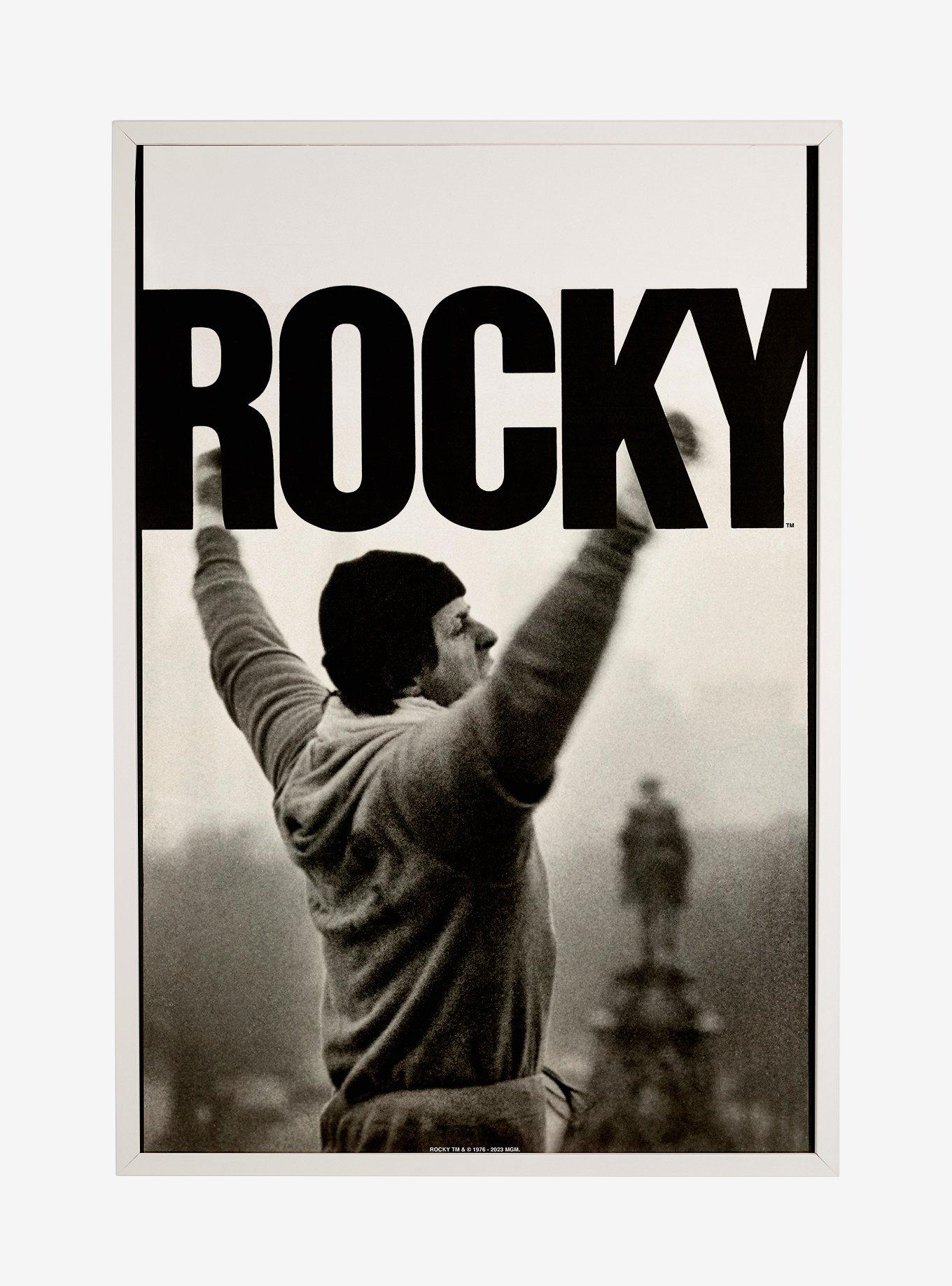 Rocky Steps Pose Framed Poster, WHITE, hi-res