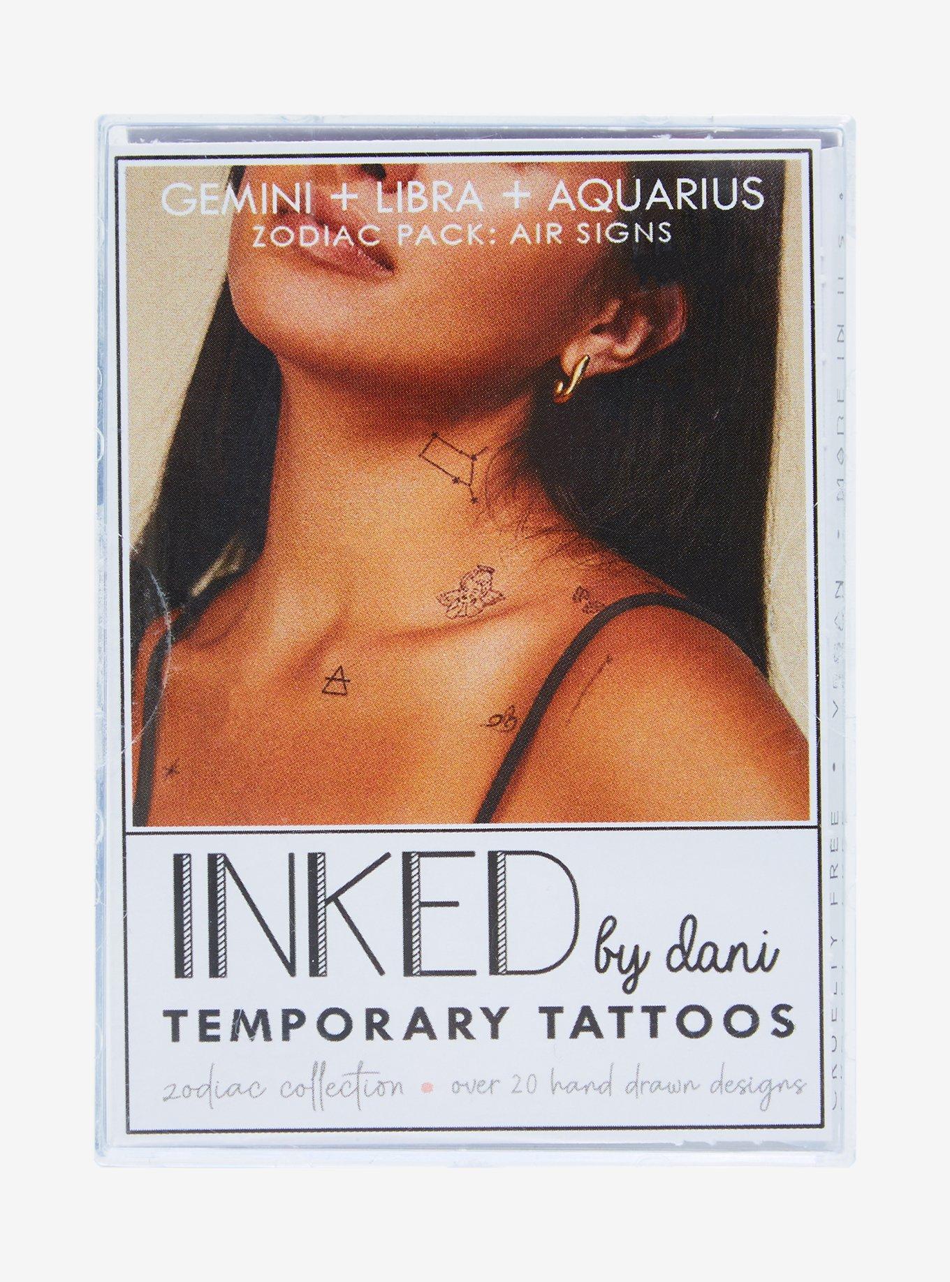 INKED By Dani Air Sign Zodiac Temporary Tattoo Set, , hi-res