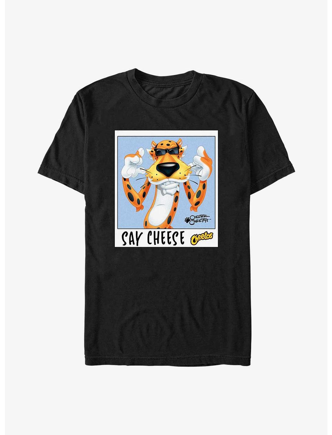 Cheetos Chester Cheetah Say Cheese Instant Picture T-Shirt, BLACK, hi-res