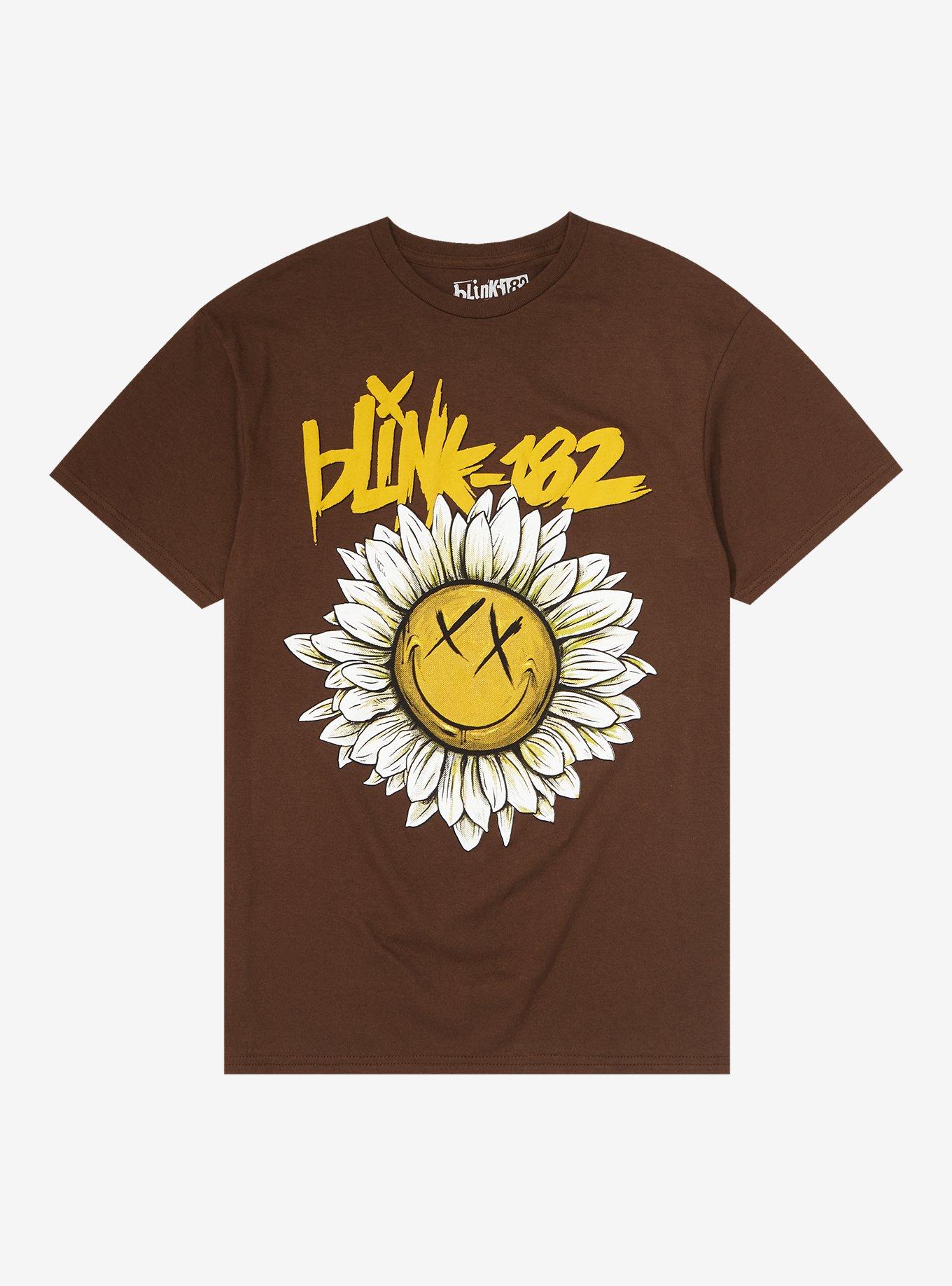 Blink-182 Sunflower Face Logo Boyfriend Fit Girls T-Shirt