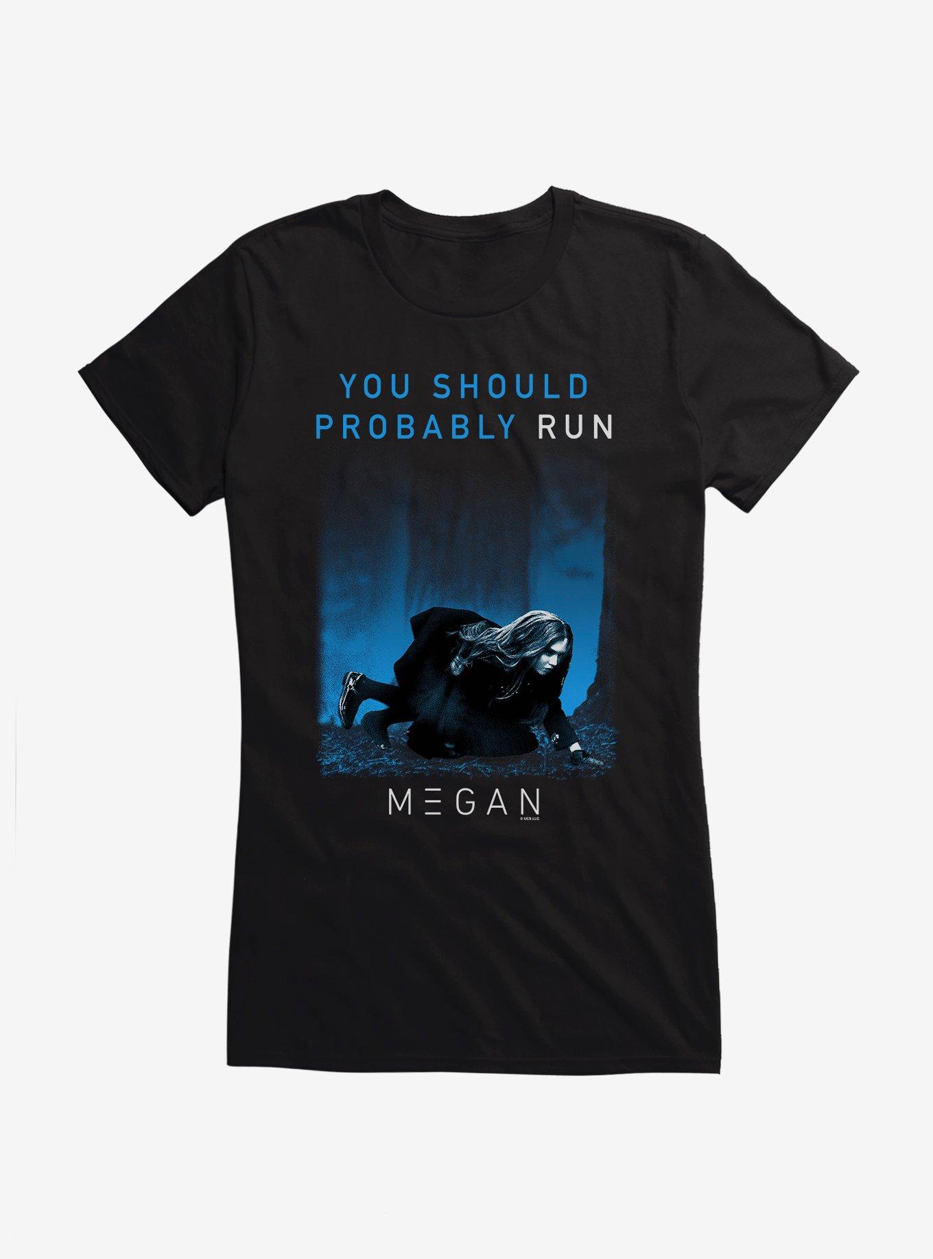 M3GAN You Should Probably Leave Girls T-Shirt, BLACK, hi-res