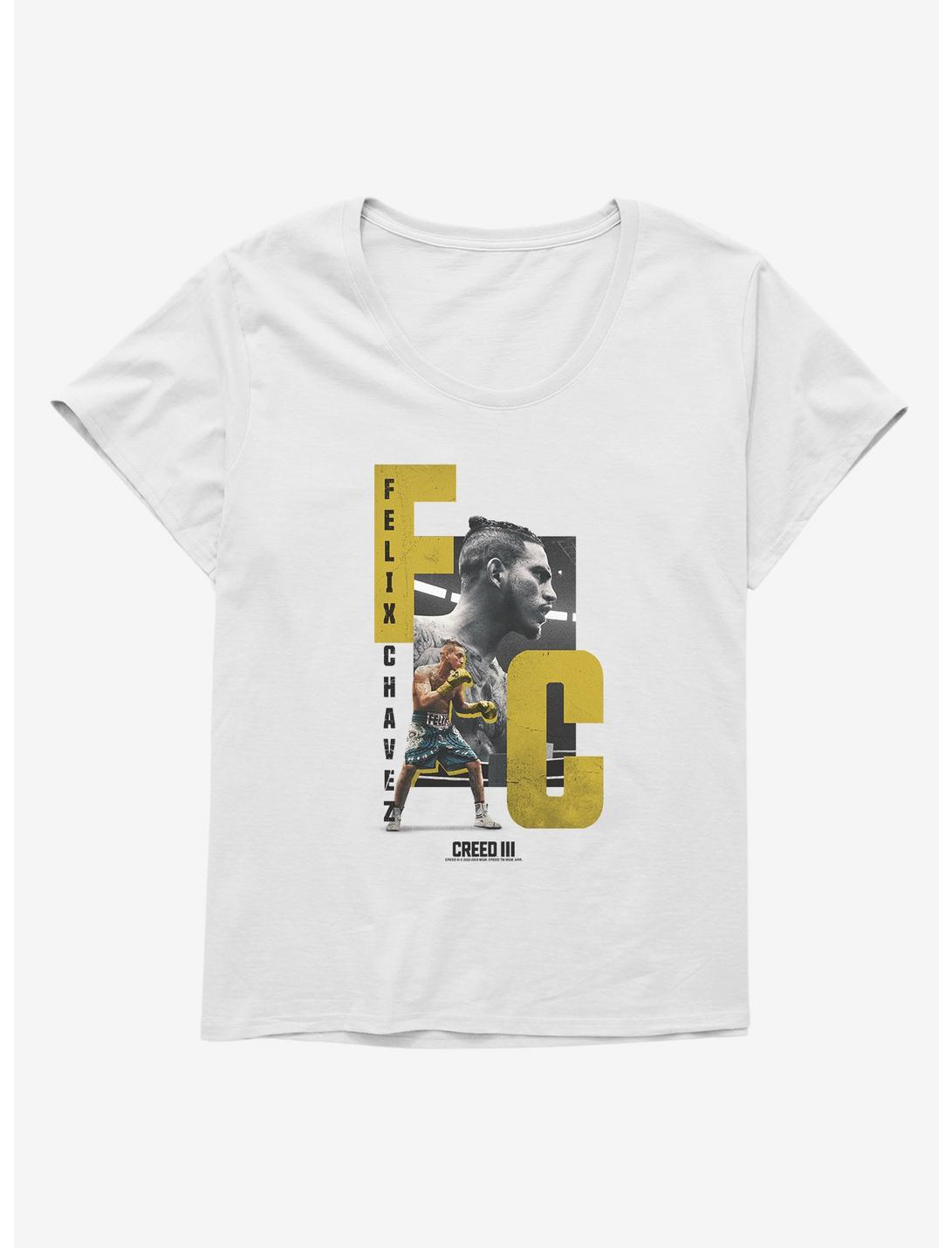 Creed III Felix Chavez Portrait Womens T-Shirt Plus Size, WHITE, hi-res