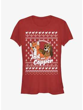 Disney The Fox and the Hound Tod and Copper Ugly Christmas Girls T-Shirt, , hi-res