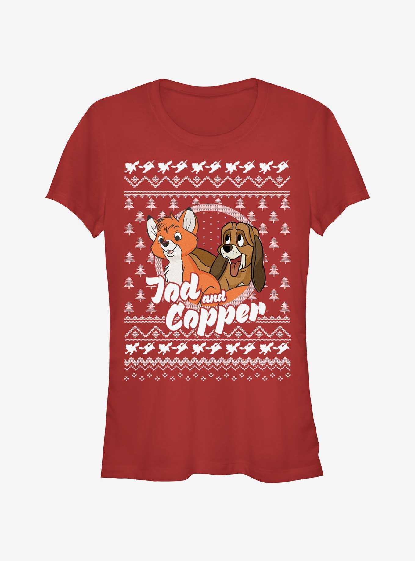 Disney The Fox and the Hound Tod and Copper Ugly Christmas Girls T-Shirt, , hi-res