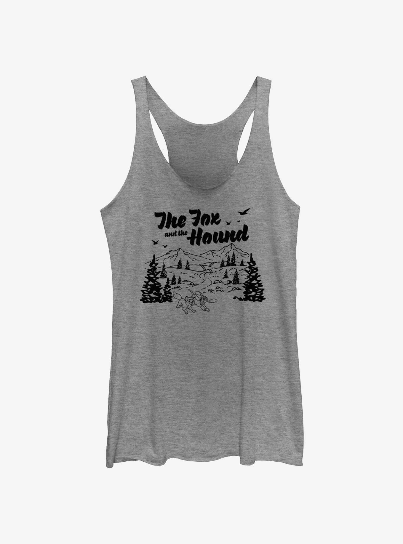 Disney The Fox and the Hound The Great Outdoors Girls Tank, GRAY HTR, hi-res