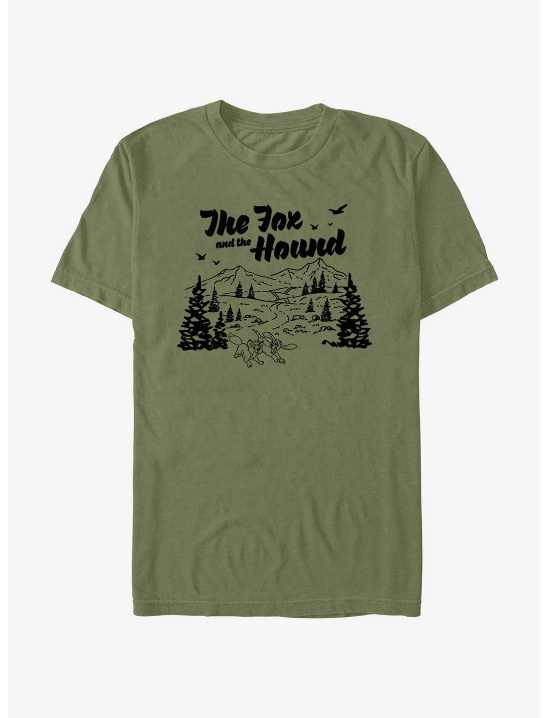 Disney The Fox and the Hound The Great Outdoors Extra Soft T-Shirt, MIL GRN, hi-res