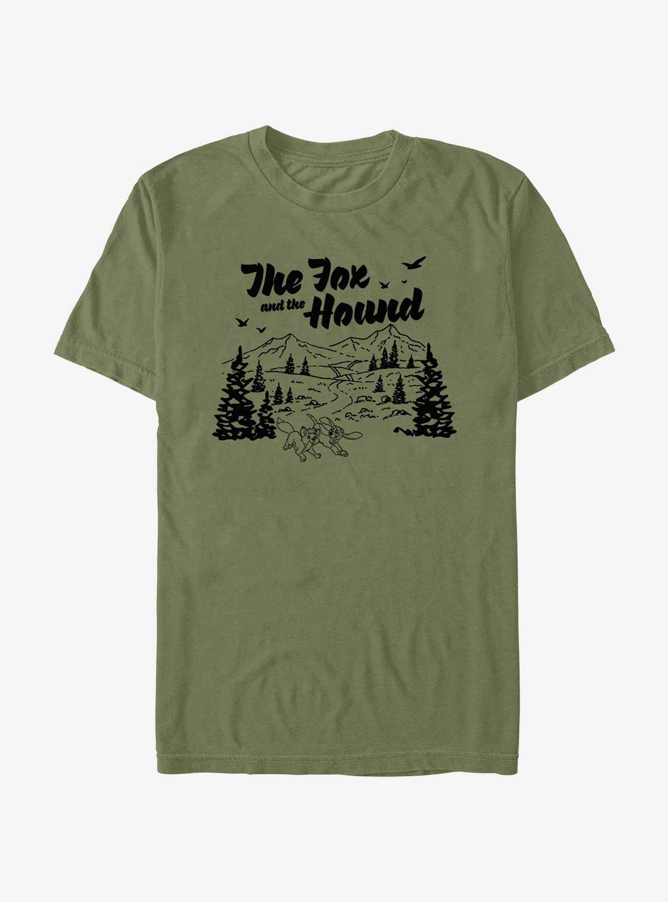 Disney The Fox and the Hound The Great Outdoors Extra Soft T-Shirt, MIL GRN, hi-res