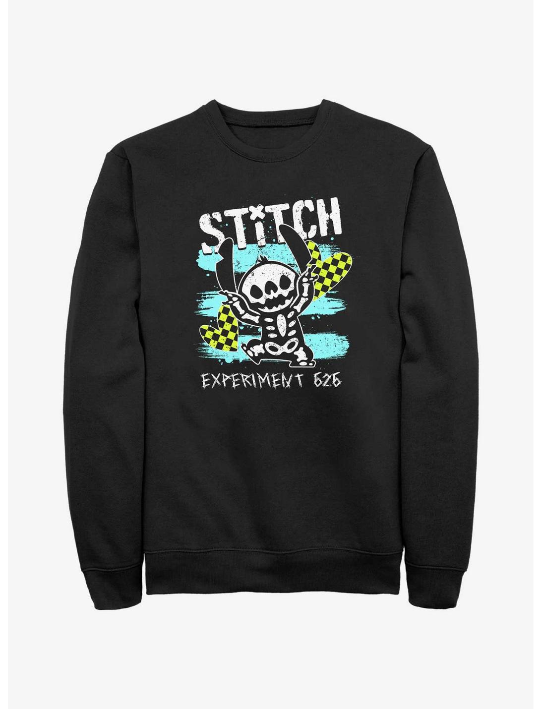 Disney Lilo & Stitch Emo Skelestitch Sweatshirt, BLACK, hi-res