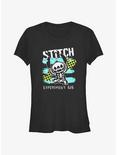 Disney Lilo & Stitch Emo Skelestitch Girls T-Shirt, BLACK, hi-res