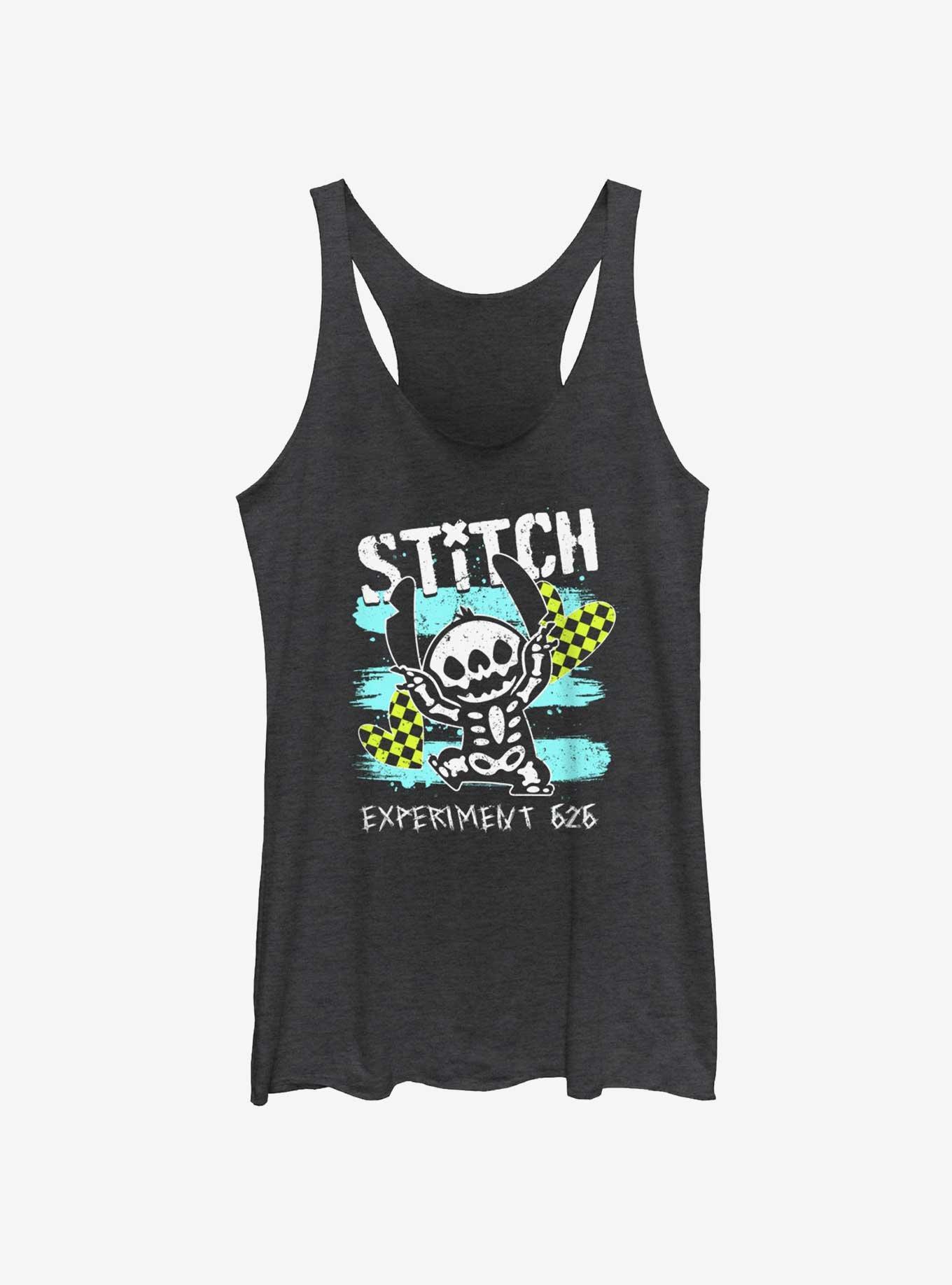 Disney Lilo & Stitch Emo Skelestitch Girls Tank, BLK HTR, hi-res