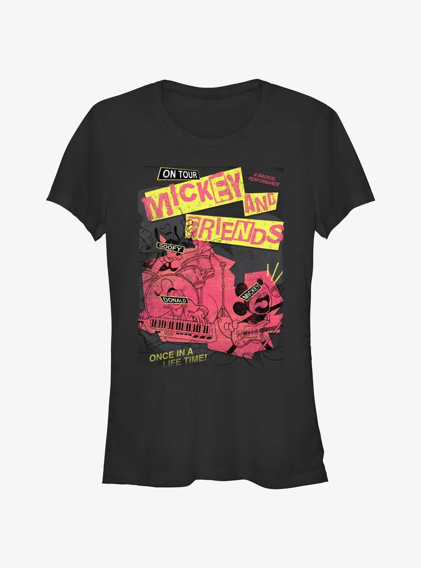 Disney Mickey Mouse Punk Rock Mickey Tour Girls T-Shirt, BLACK, hi-res