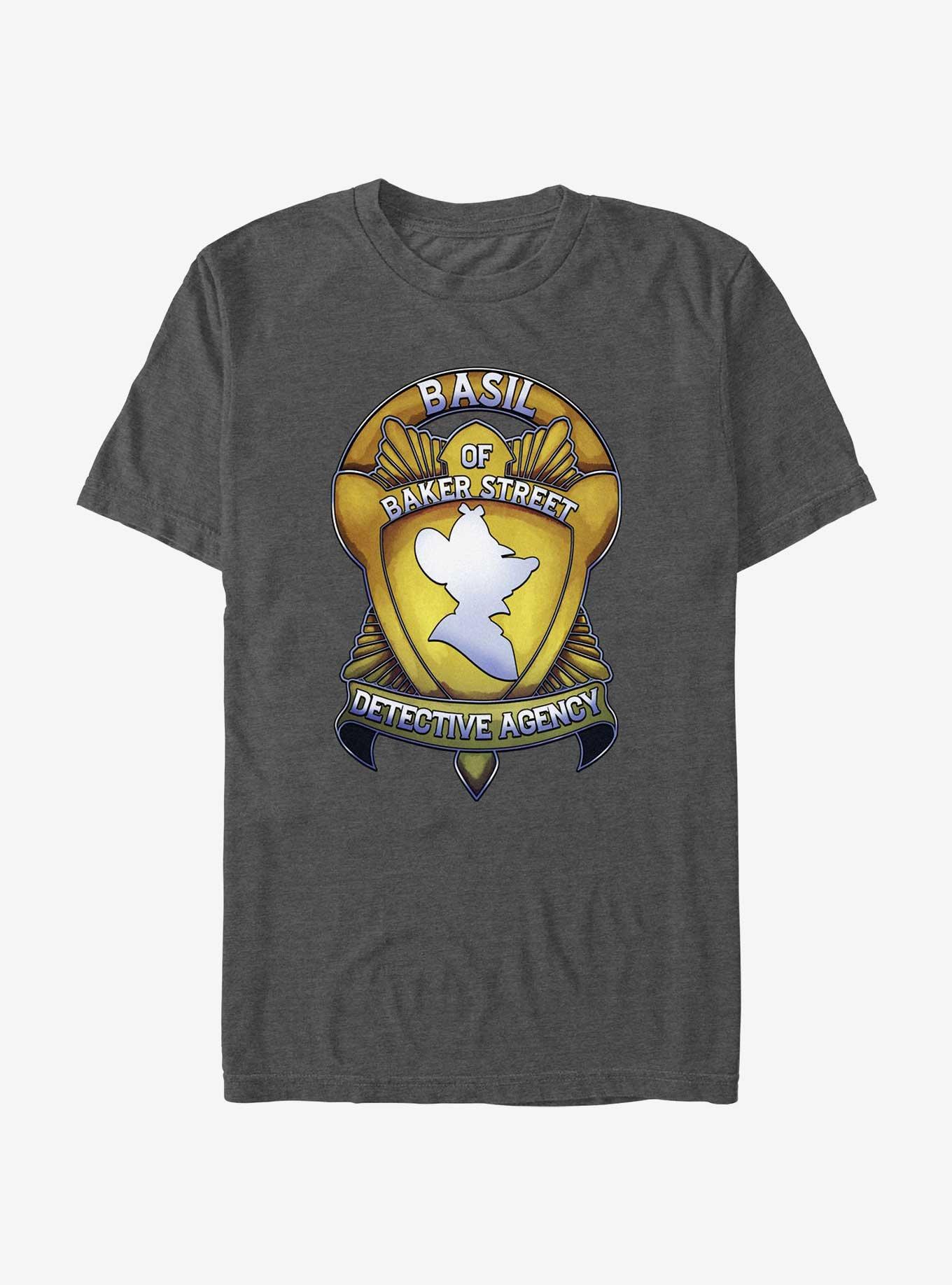 Disney The Great Mouse Detective Basil Badge T-Shirt, , hi-res