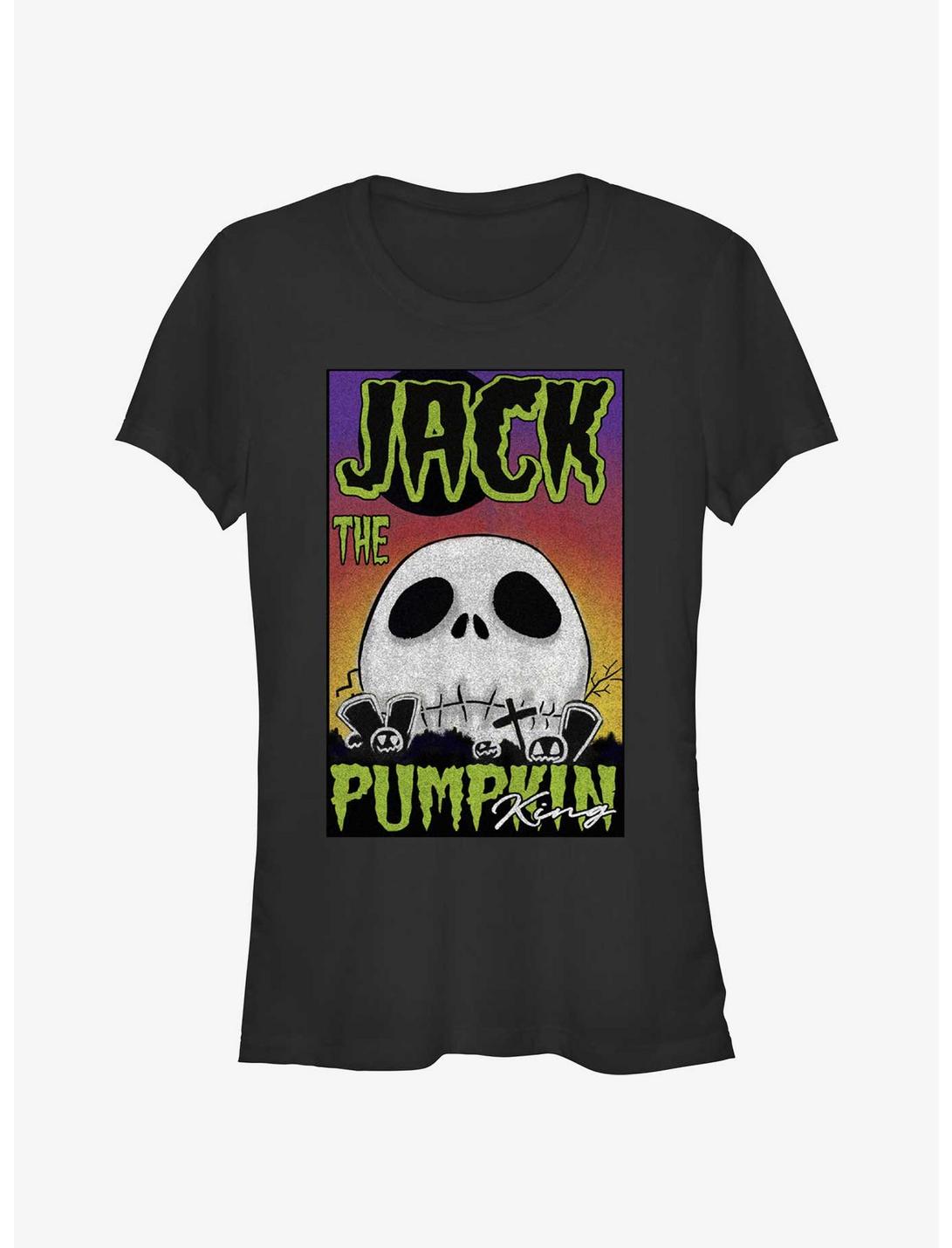 Disney The Nightmare Before Christmas Jack The Pumpkin King Skull Poster Girls T-Shirt, BLACK, hi-res