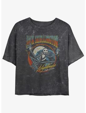 Disney The Nightmare Before Christmas Jack Skellington Badge Mineral Wash Girls Crop T-Shirt, , hi-res