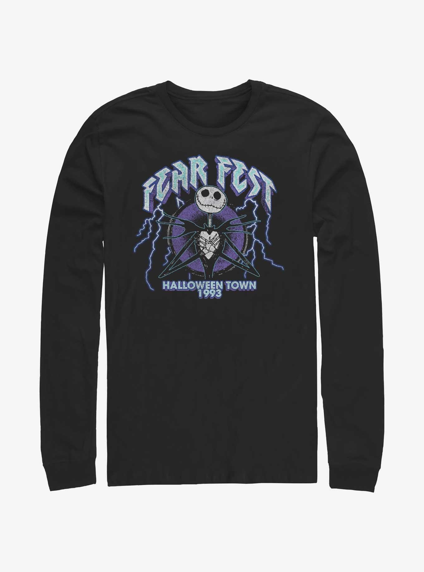 The Nightmare Before Christmas Jack Fear Fest 1993 Long-Sleeve T-Shirt, BLACK, hi-res