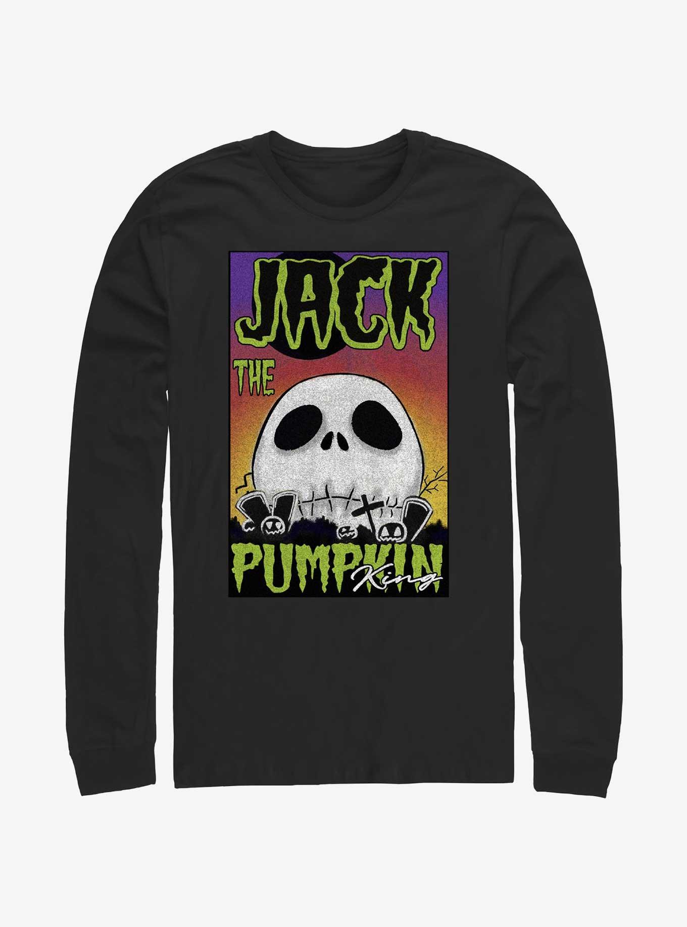 Disney The Nightmare Before Christmas Jack The Pumpkin King Skull Poster Long-Sleeve T-Shirt, BLACK, hi-res