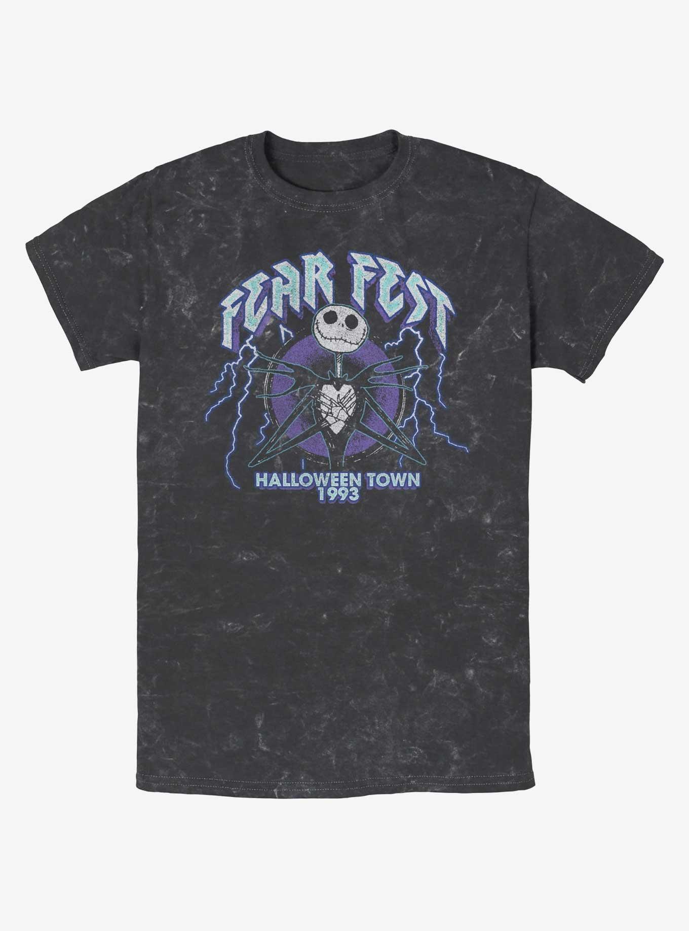 Disney The Nightmare Before Christmas Jack Fear Fest 1993 Mineral Wash T-Shirt, BLACK, hi-res