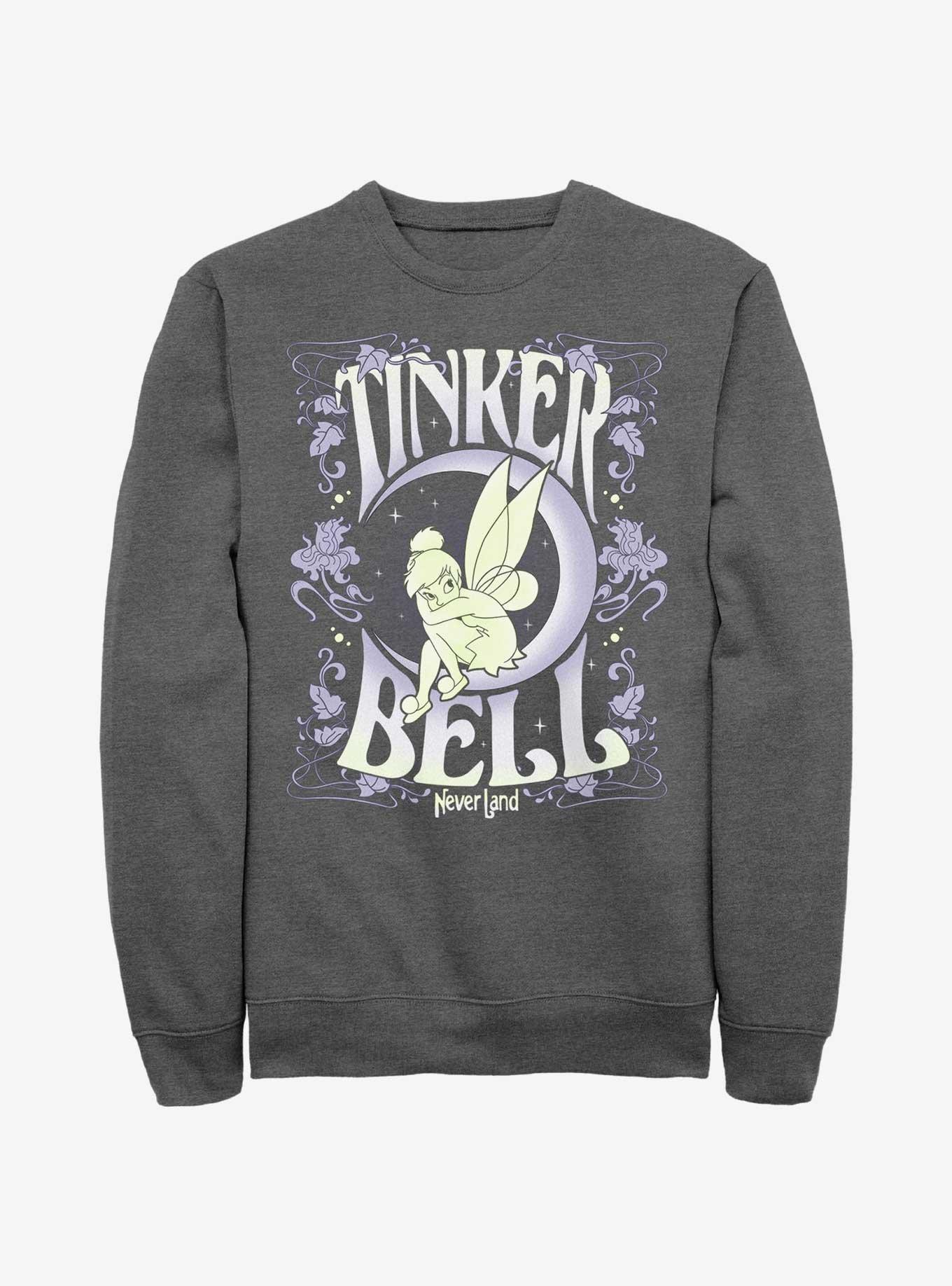 Disney Tinker Bell Floral Fairy Poster Sweatshirt, CHAR HTR, hi-res