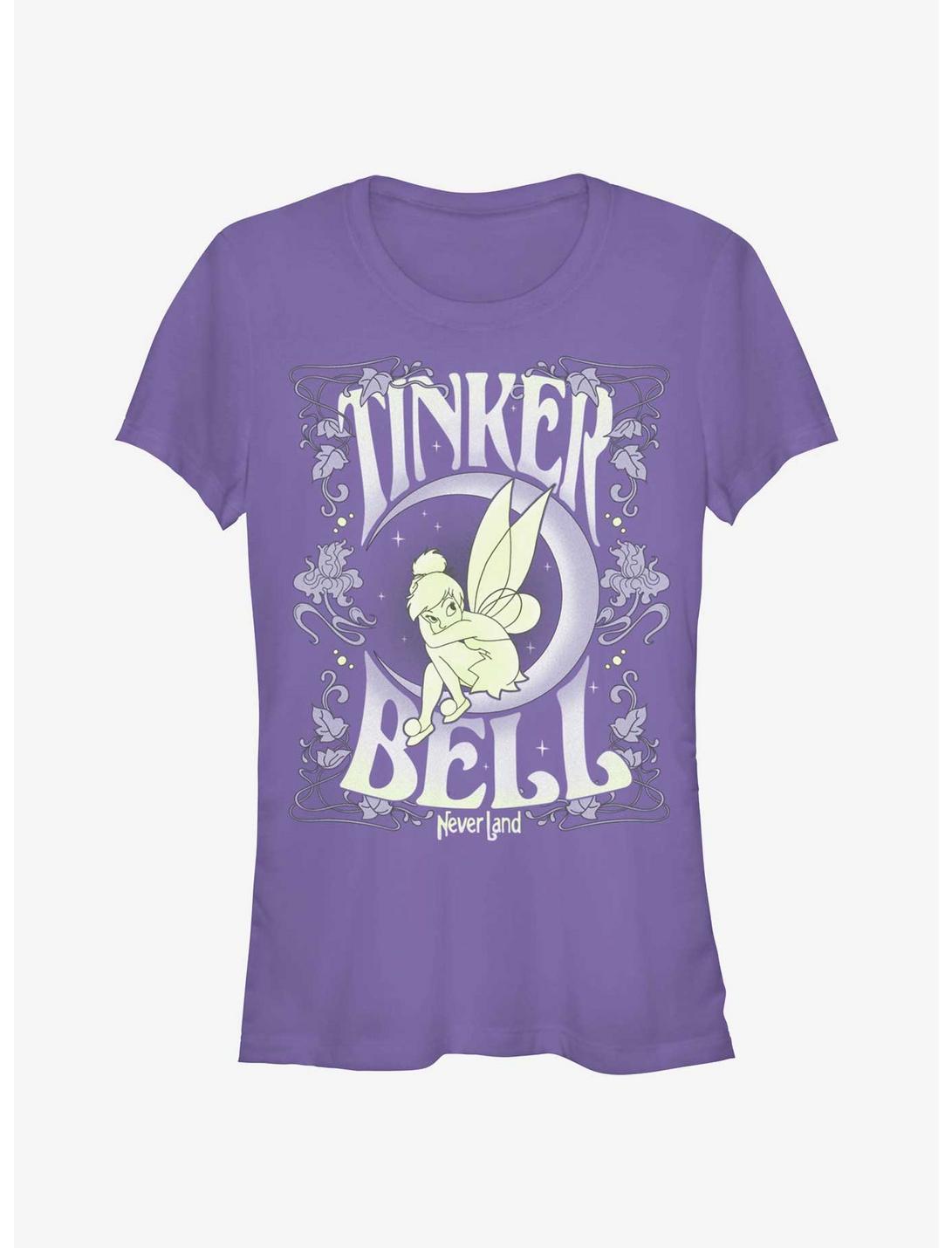 Disney Tinker Bell Floral Fairy Poster Girls T-Shirt, PURPLE, hi-res