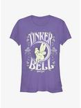Disney Tinker Bell Floral Fairy Poster Girls T-Shirt, PURPLE, hi-res