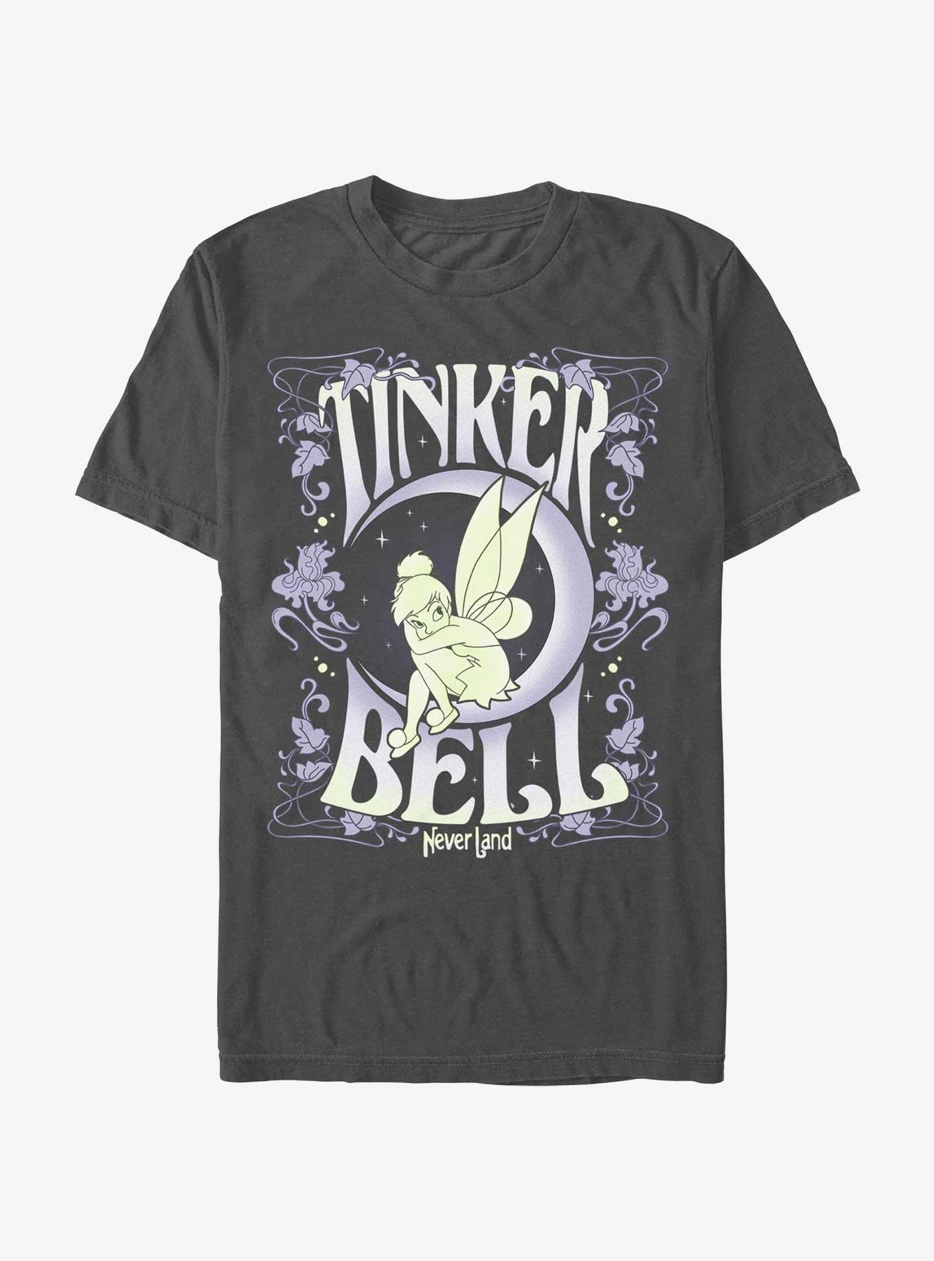 Disney Tinker Bell Floral Fairy Poster T-Shirt, CHARCOAL, hi-res