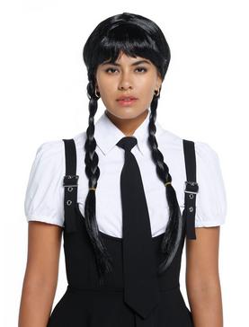 Wednesday Addams Braided Pigtails Wig, , hi-res