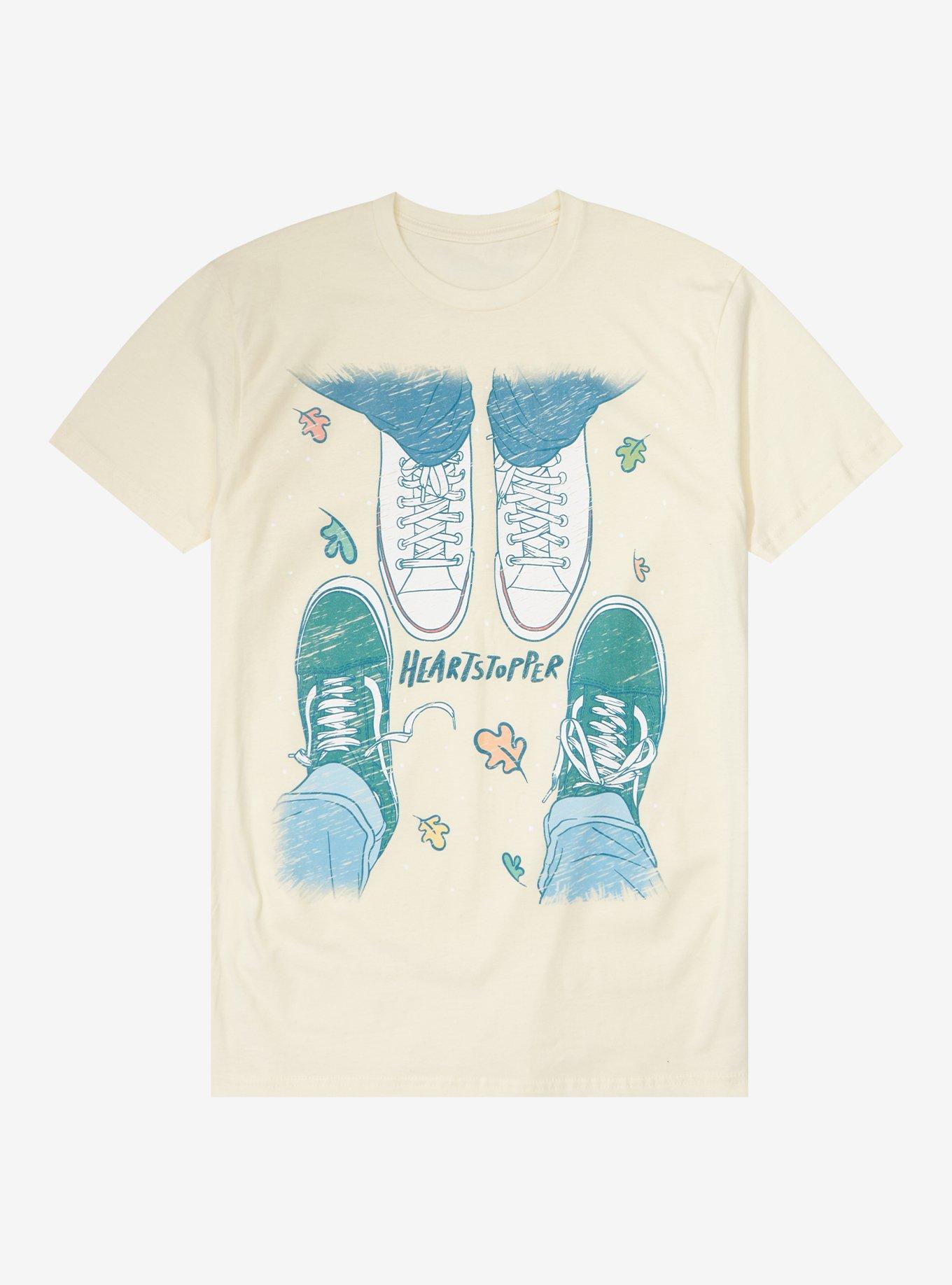 Heartstopper Nick & Charlie Shoes T-Shirt - BoxLunch Exclusive, WHITE, hi-res
