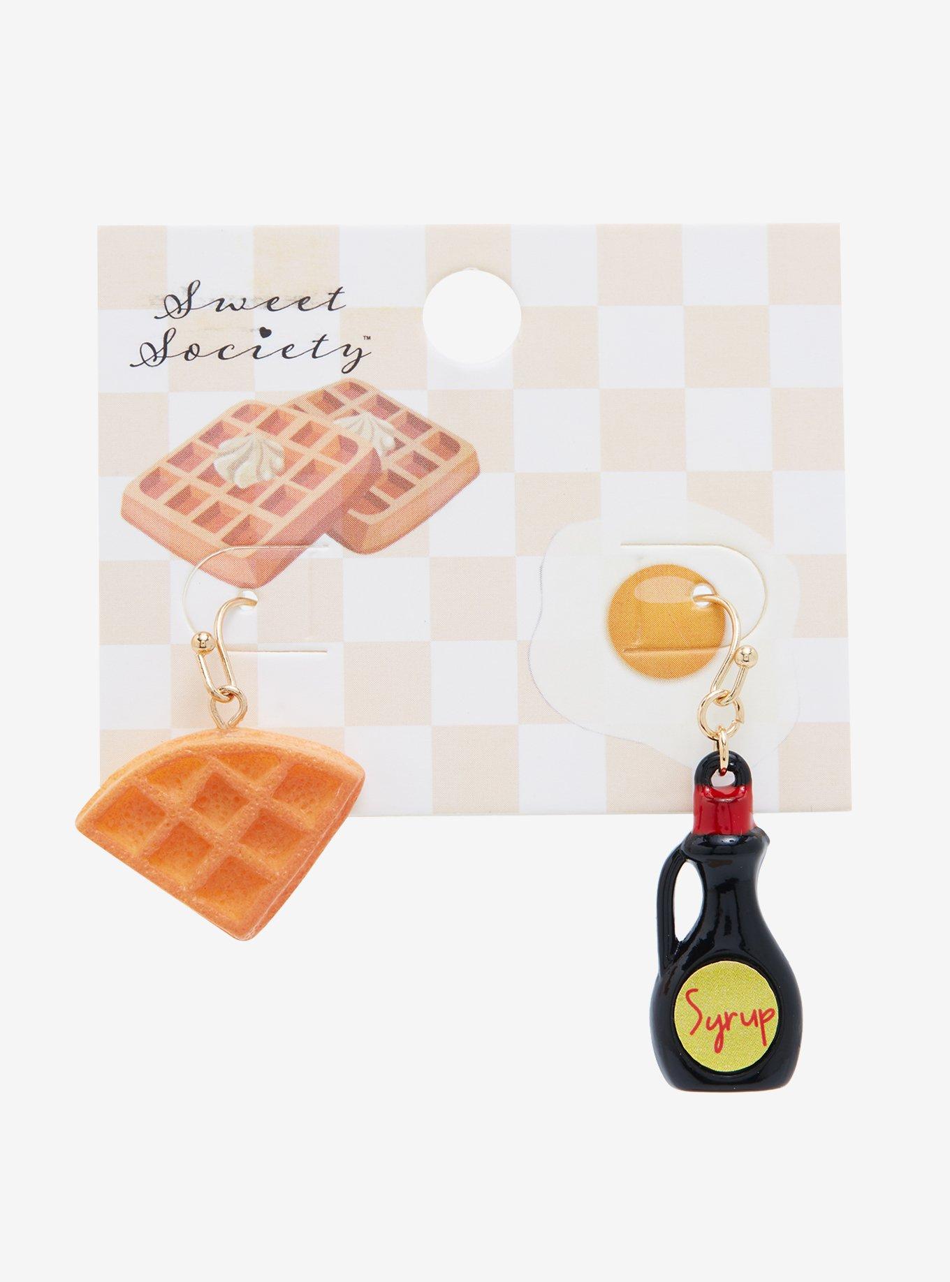 Sweet Society Syrup & Waffle Mismatch Drop Earrings, , hi-res