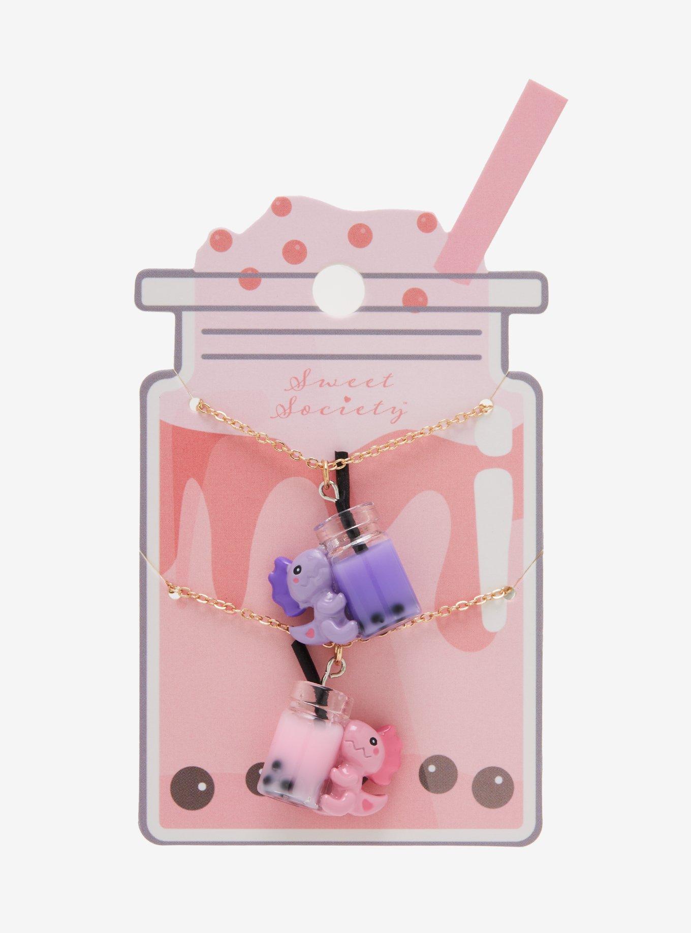 Sweet Society Dinosaur Boba Best Friend Necklace Set, , hi-res