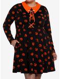 Her Universe The Nightmare Before Christmas Flocked Icons Long-Sleeve Dress Plus Size, BLACK, hi-res