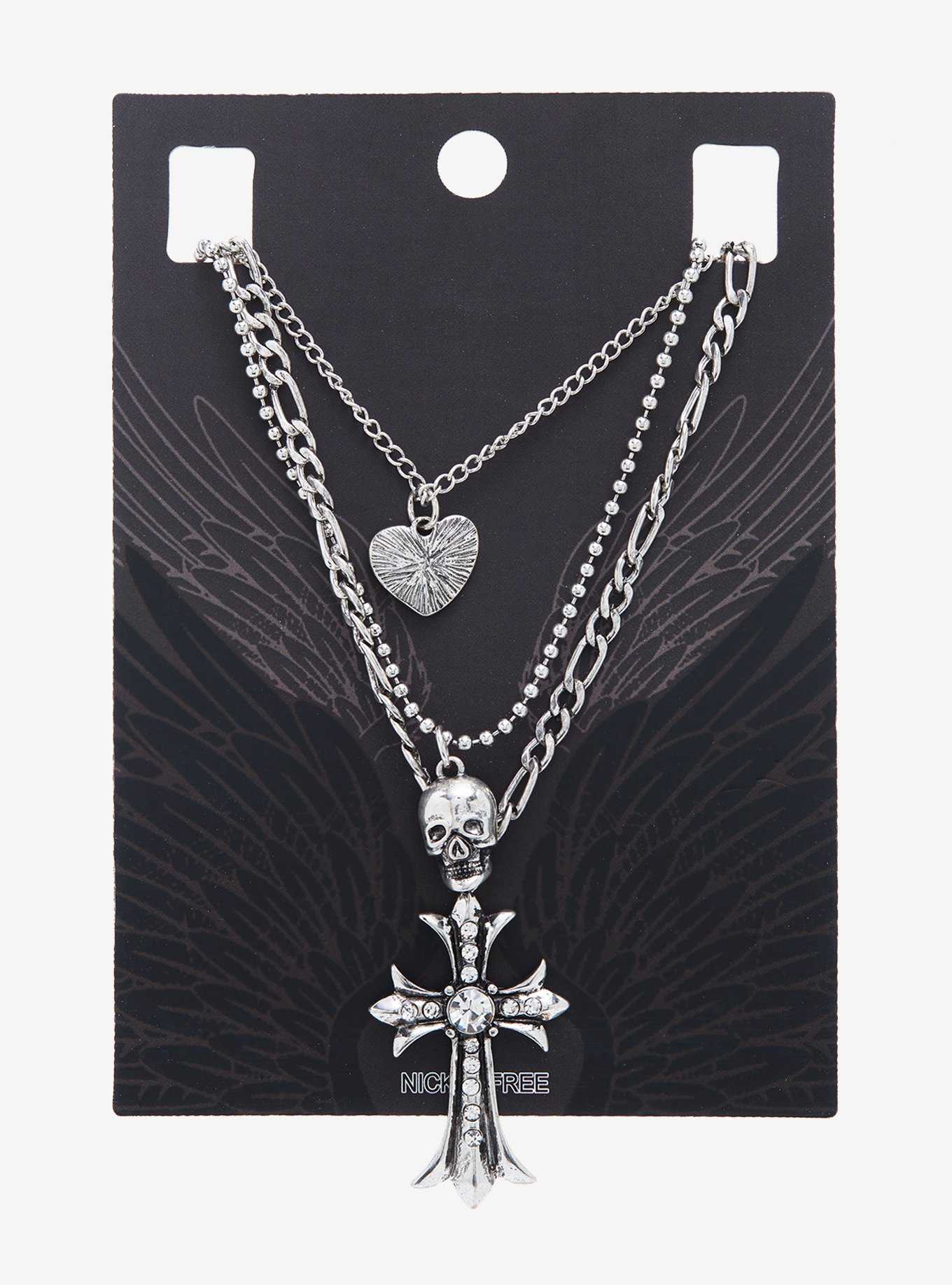 Kuromi Skull Barbed Wire Necklace Set