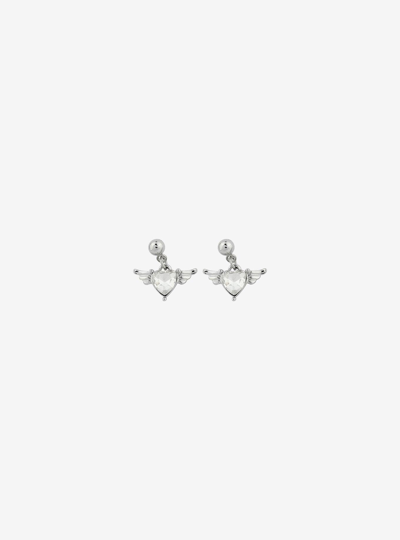 Sweet Society Heart Wing Stud Earrings | Hot Topic