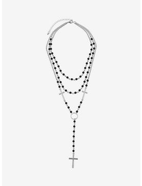 Social Collision Layered Rosary Necklace, , hi-res