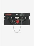 Red Heart Bead Chain Faux Leather Choker, , hi-res