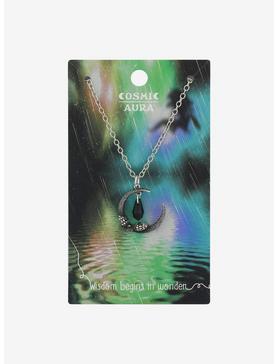 Cosmic Aura Snake Moon Crystal Necklace, , hi-res