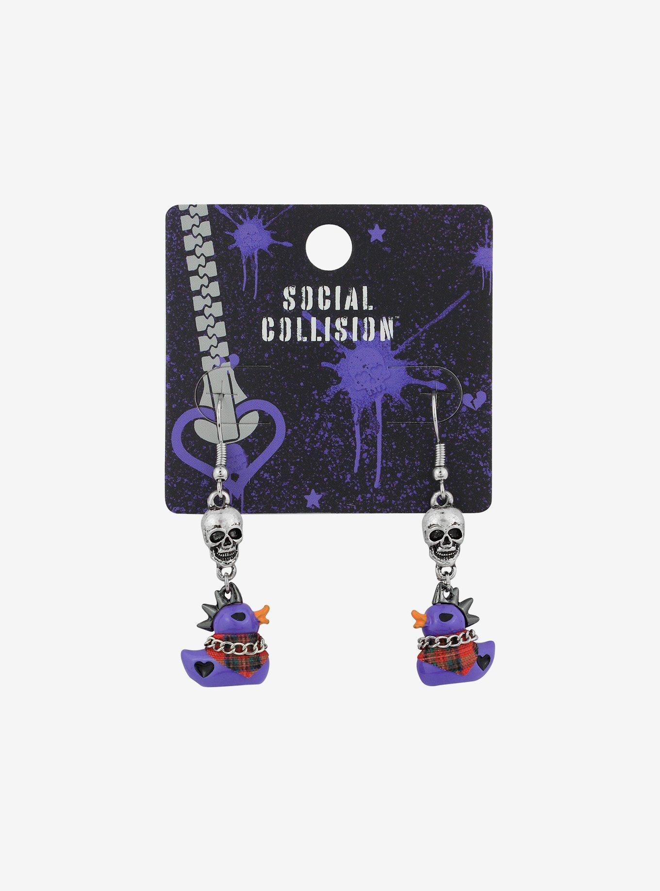 Social Collision Punk Duck Earrings, , hi-res