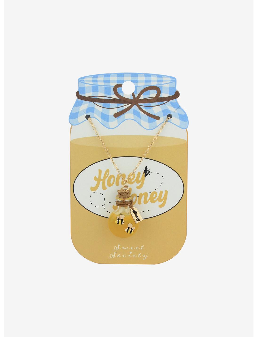 Sweet Society Honey Bottle Bee Necklace, , hi-res